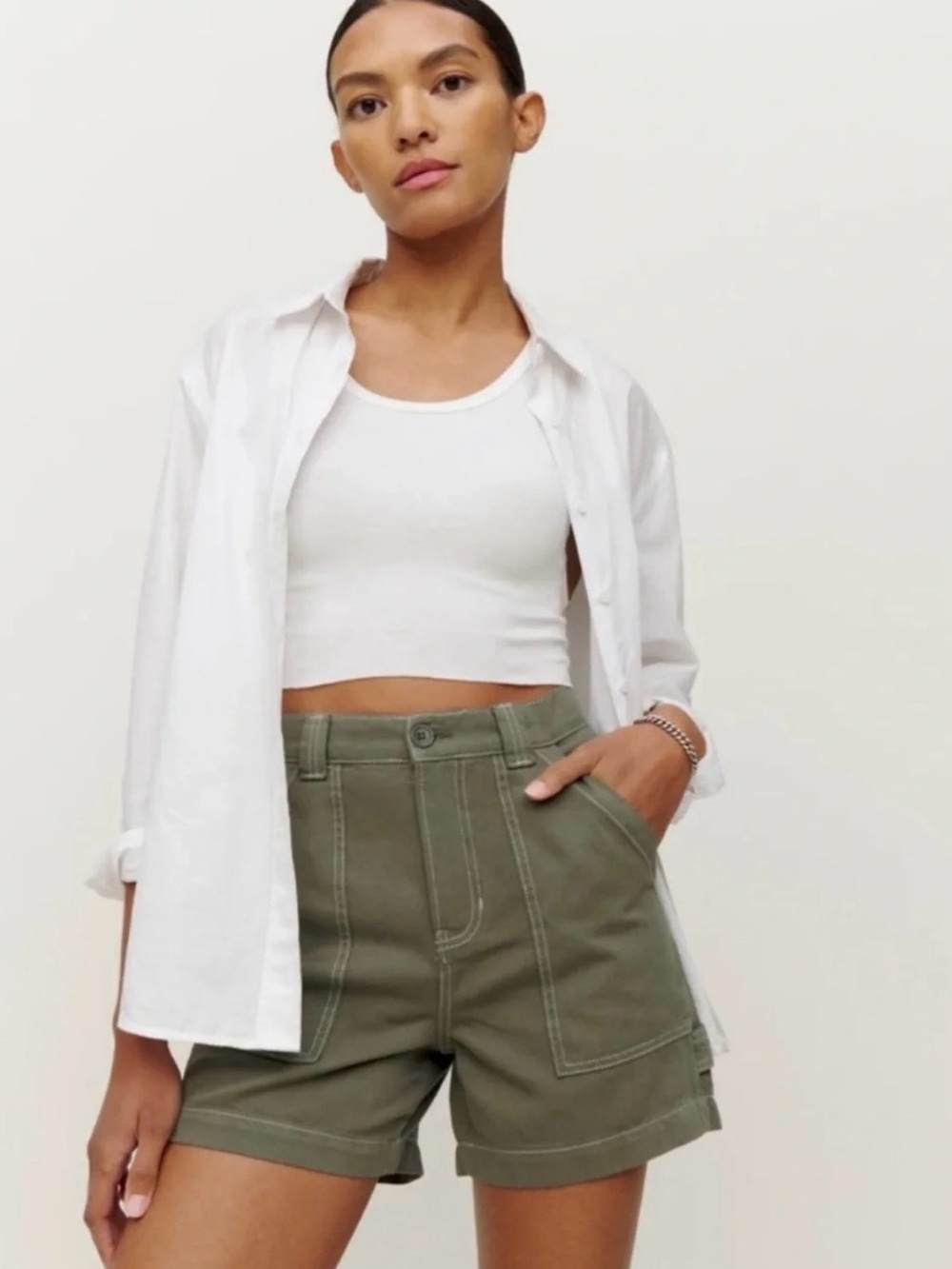 Reformation Pierce Utility Shorts Size 29